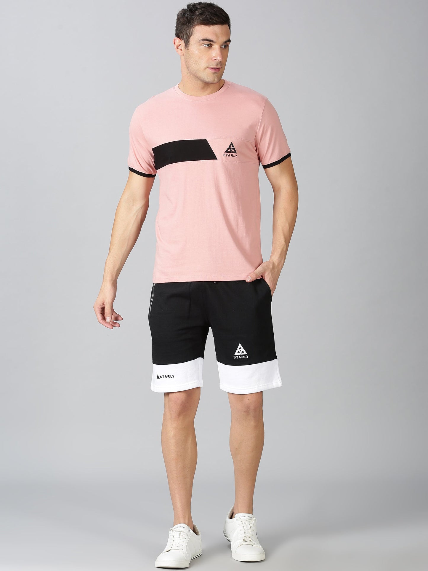 Trendy Peach T-shirt and Shorts Combo