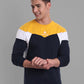 Men Navy-Blue-Coloured Colourblocked Cotton Sweatshirt