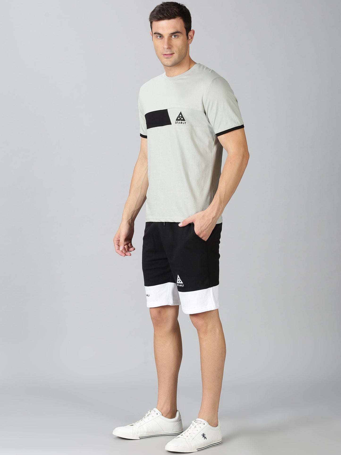 Trendy Grey T-shirt and Shorts Combo