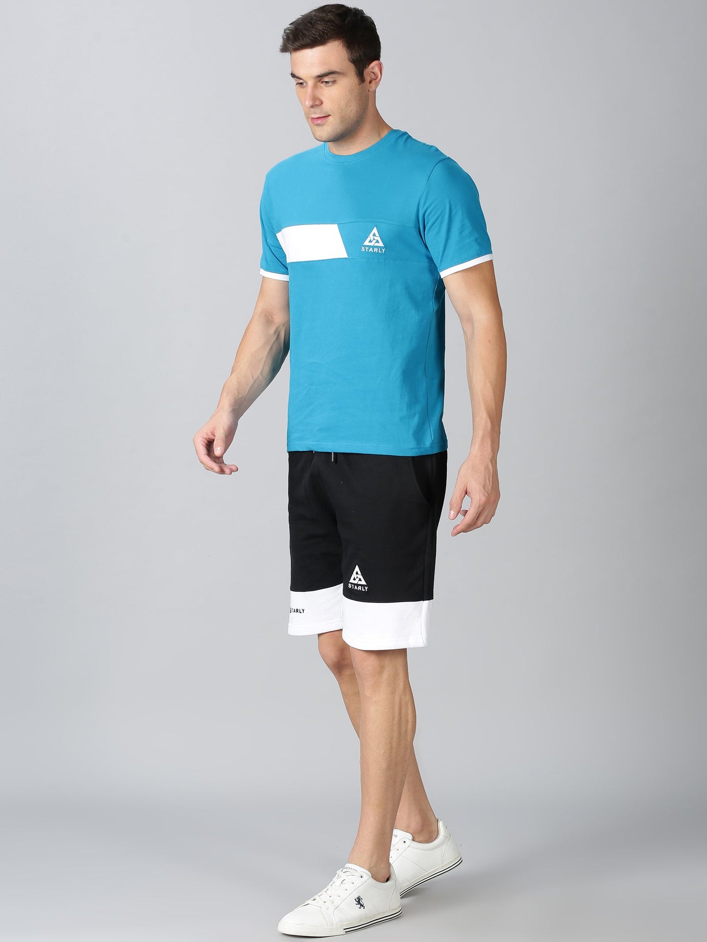 Trendy Aqua-Blue T-shirt and Shorts Combo