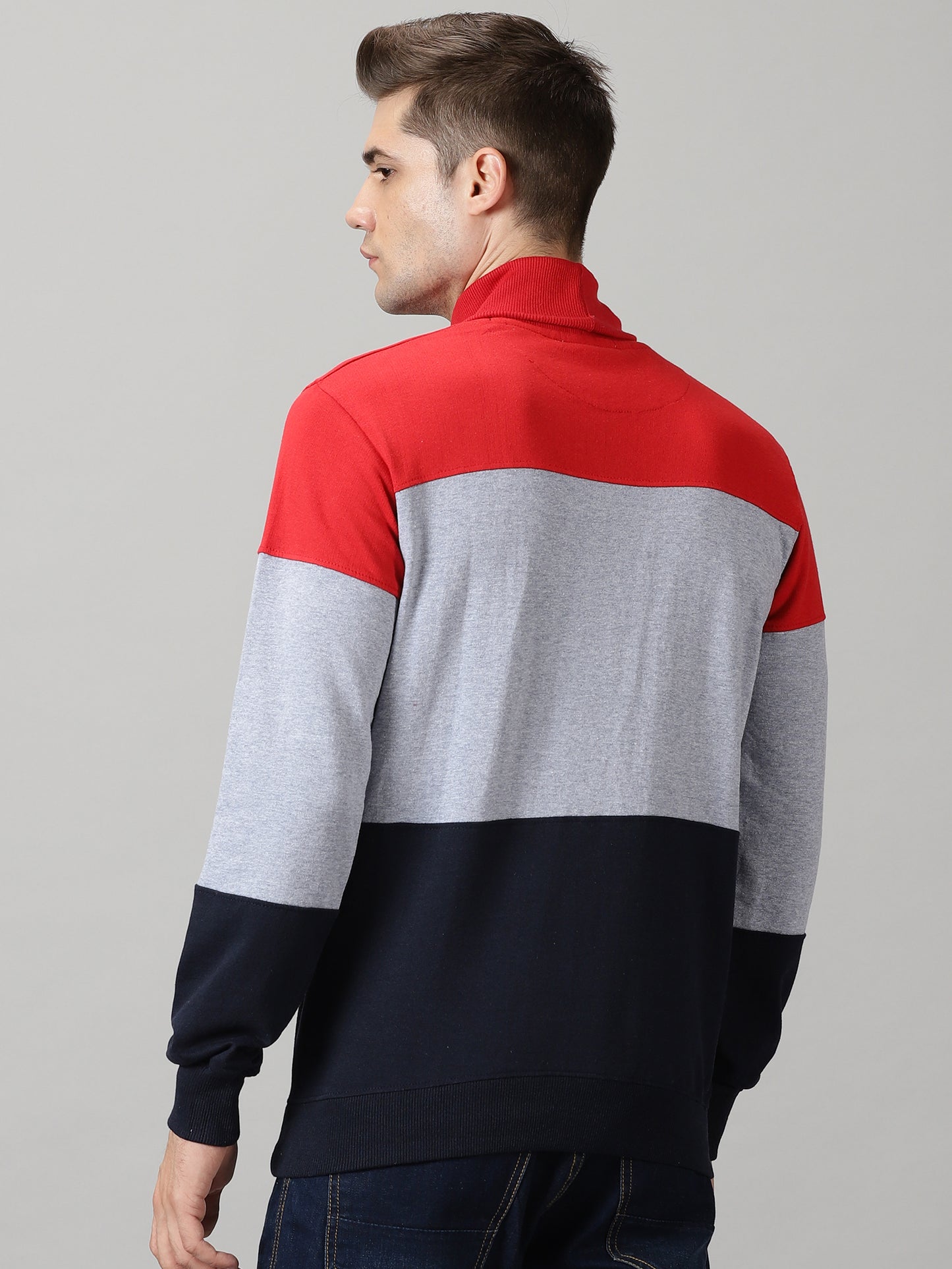 Men's Colorblock High Neck Sweatshirts