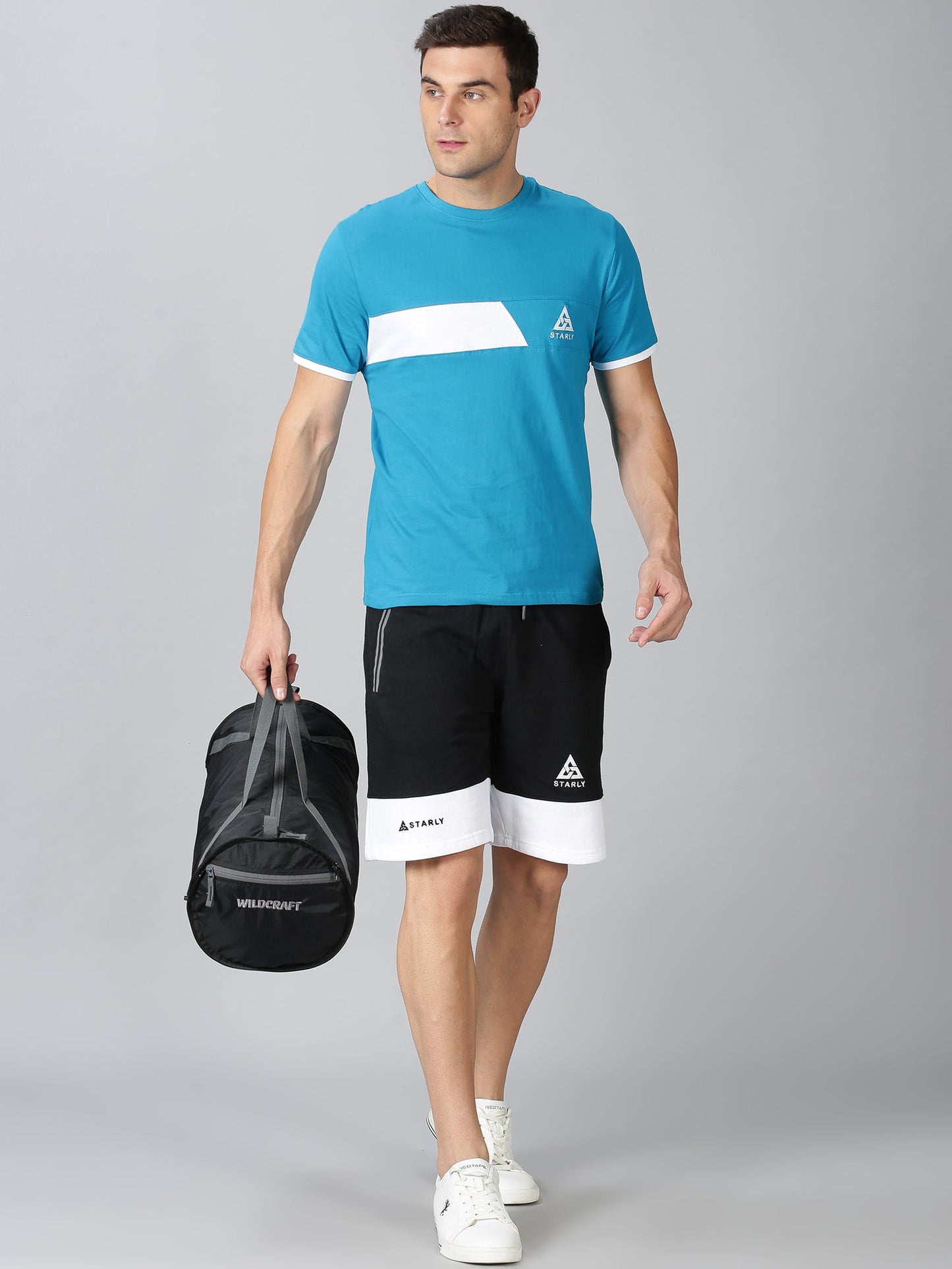 Trendy Aqua-Blue T-shirt and Shorts Combo