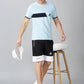 Trendy Sky-Blue T-shirt and Shorts Combo