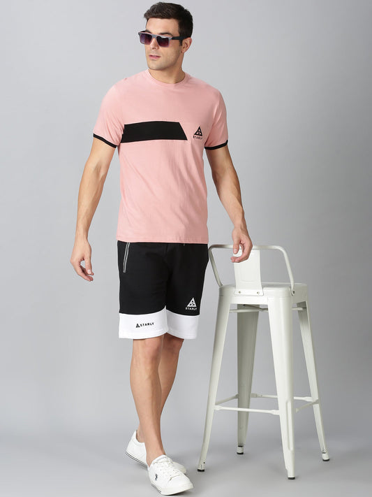 Trendy Peach T-shirt and Shorts Combo