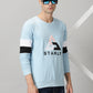 Men's Sky-Blue Embroidered Sweatshirt