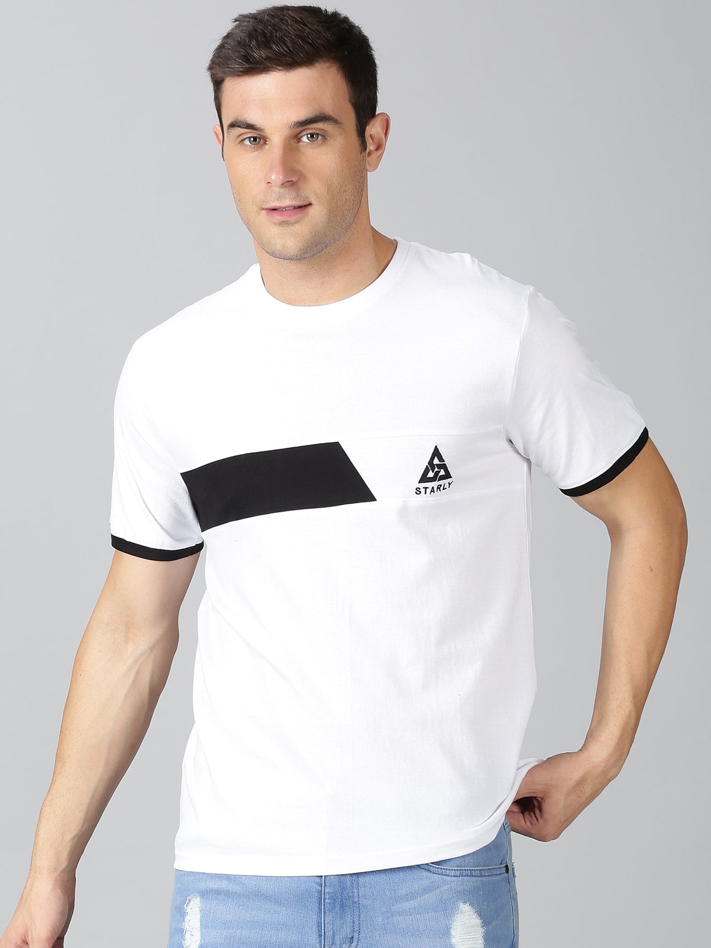 ColourBlocked T-Shirt: White