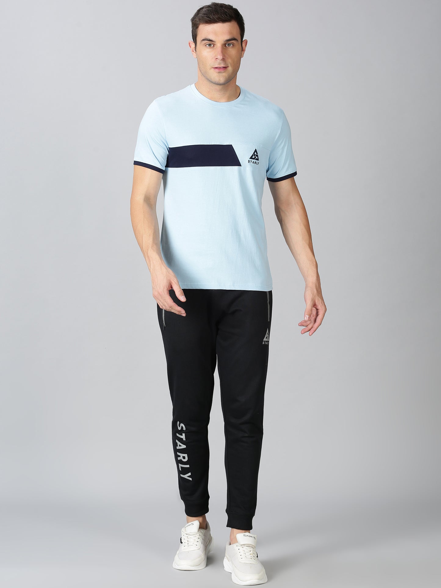 Sky-Blue & Black Co-Ords Tracksuit