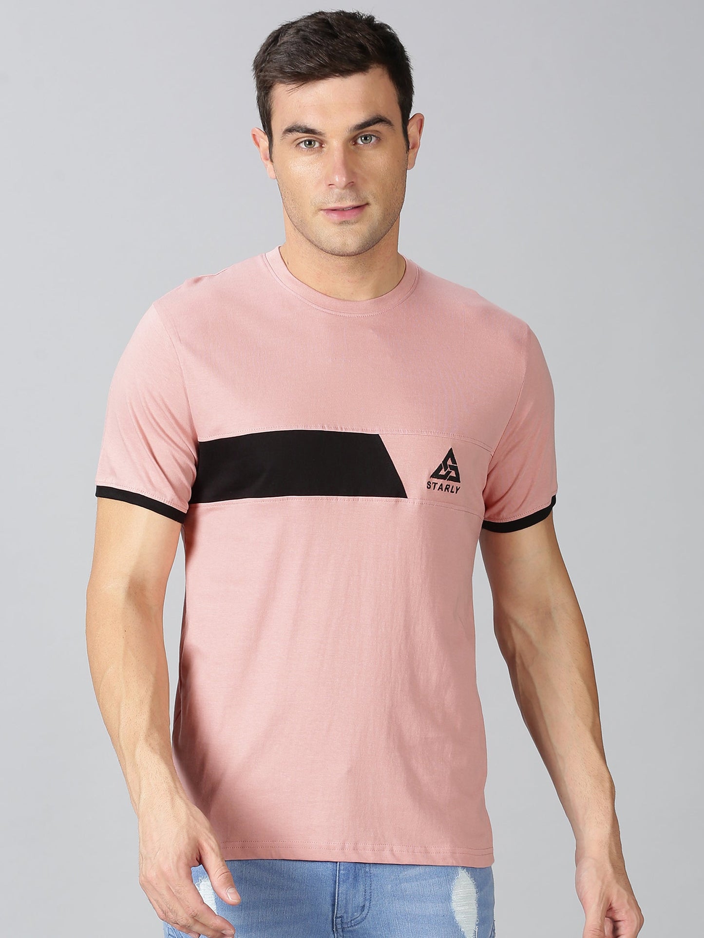 ColourBlocked T-Shirt: Peach