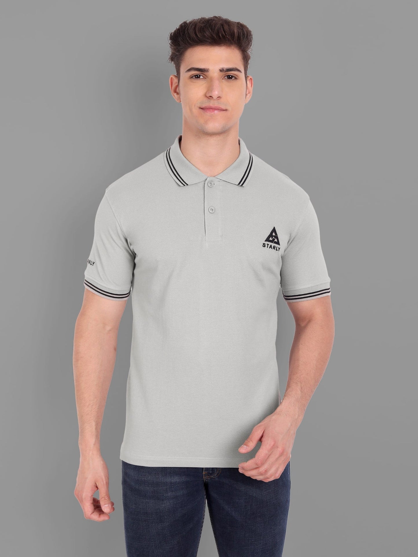 Solids Polo T-Shirt : Grey