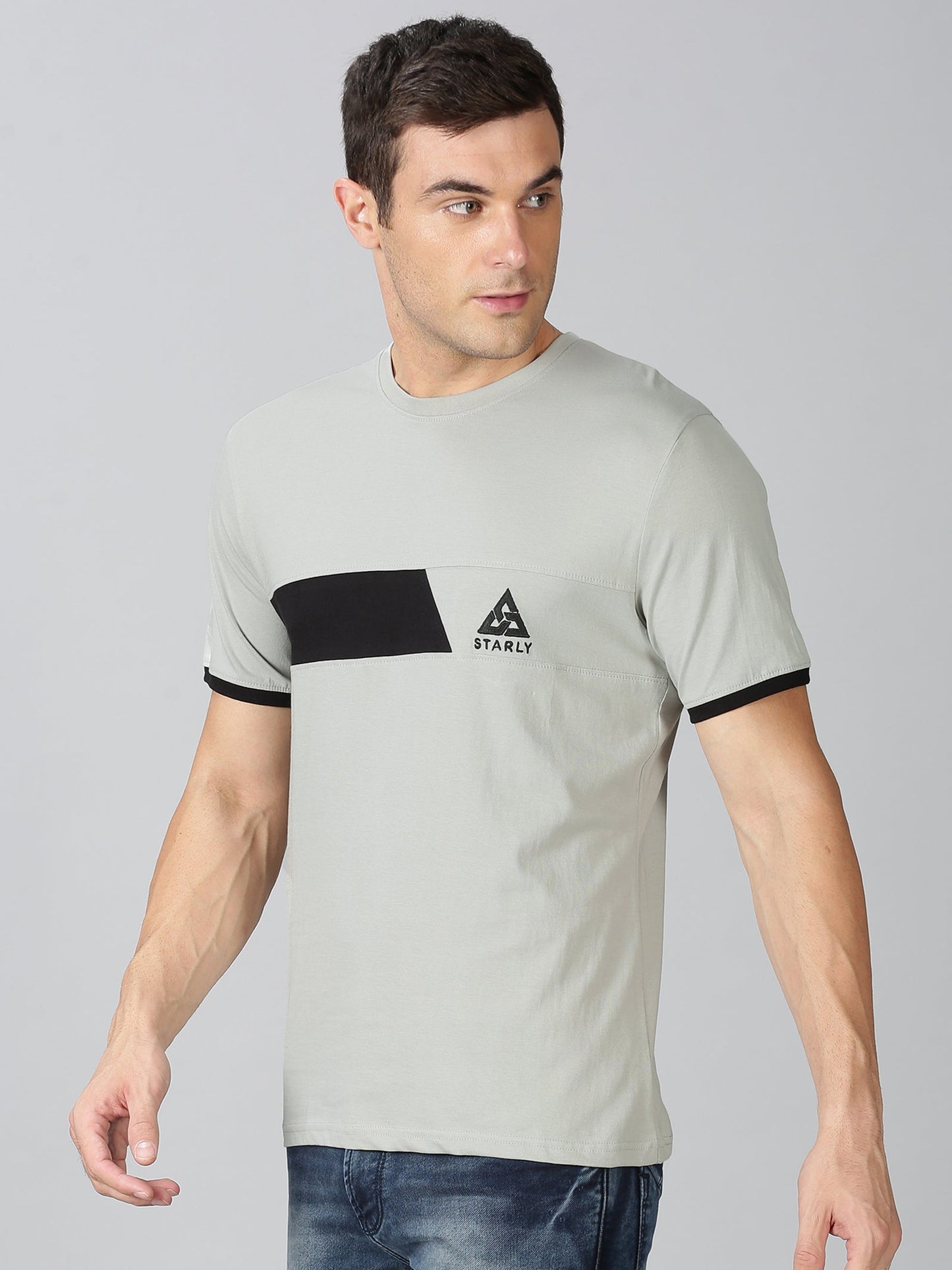 ColourBlocked T-Shirt: Grey