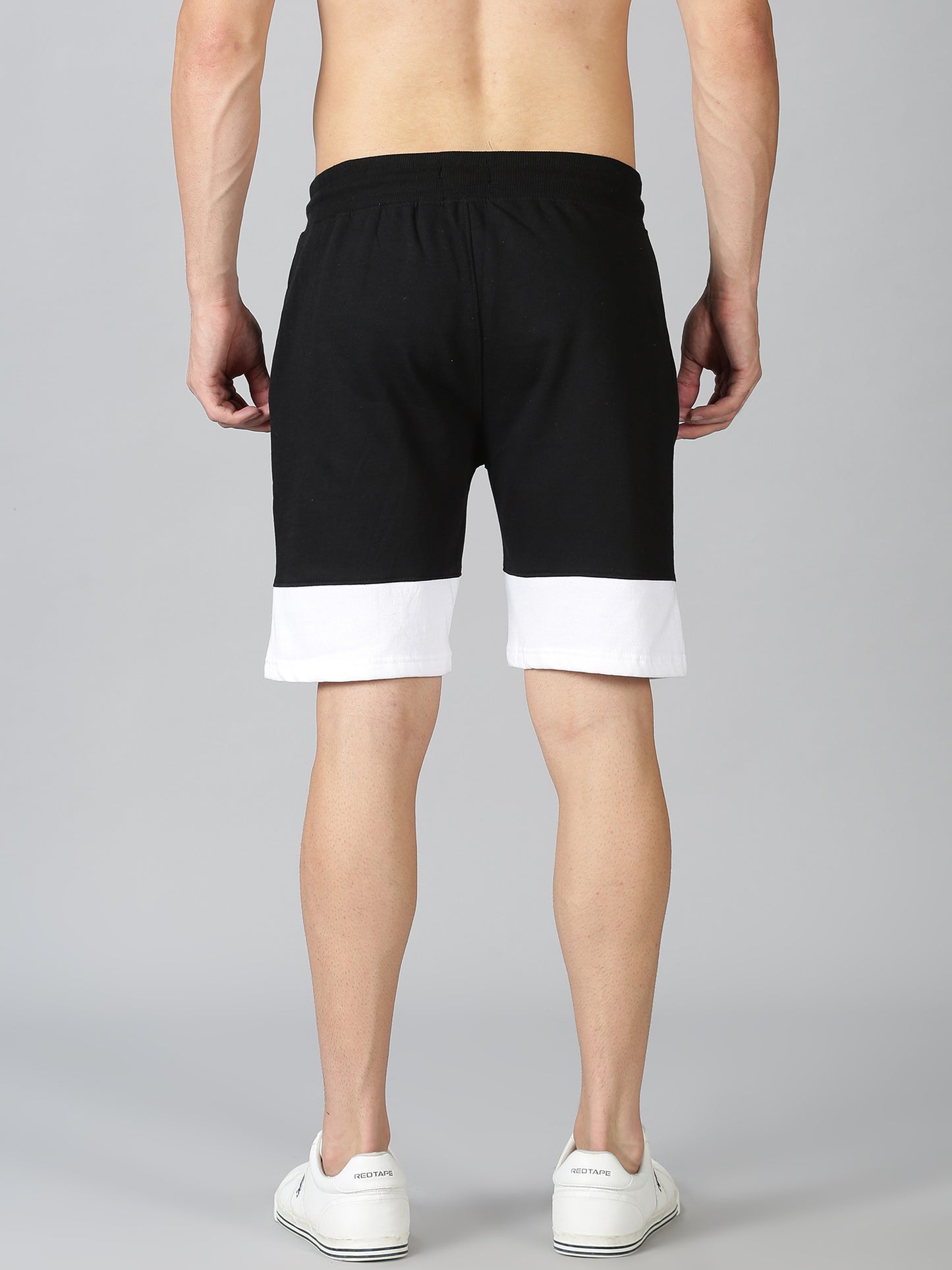 Block Pattern Shorts: Black