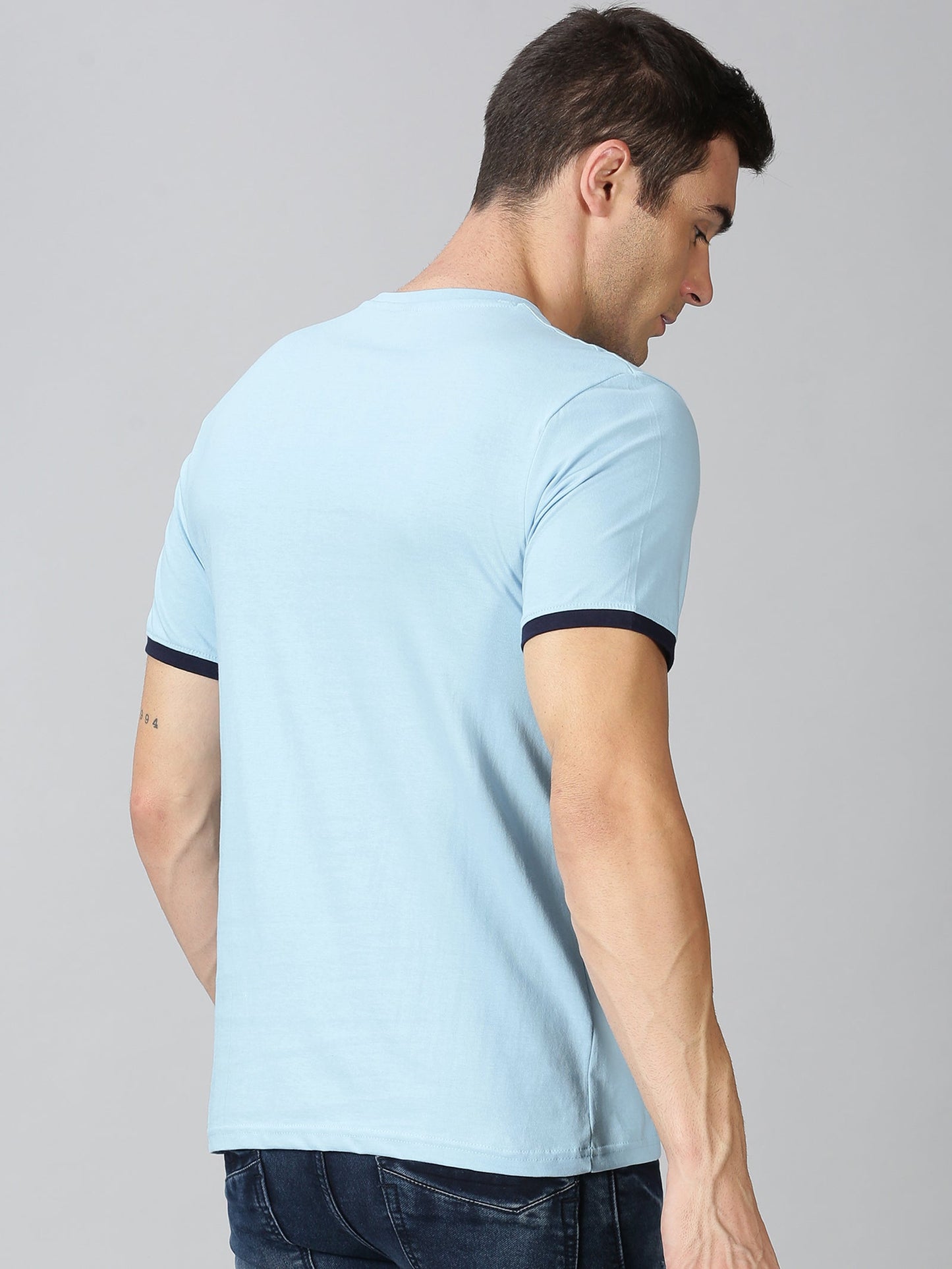 ColourBlocked T-Shirt: Sky-Blue