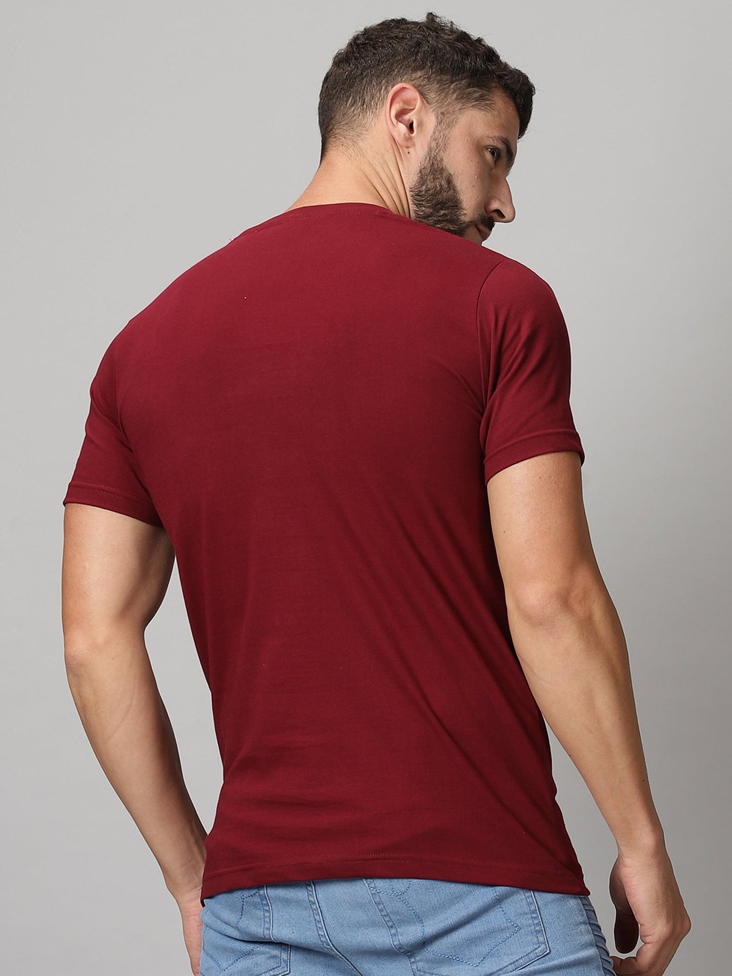 ColourBlocked T-Shirt: Maroon