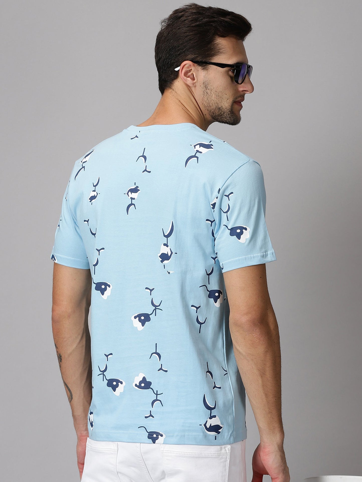 Sky Blue Printed T-Shirt