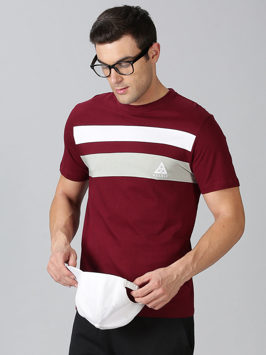 Men's Half Sleeve T-Shirt : Maroon