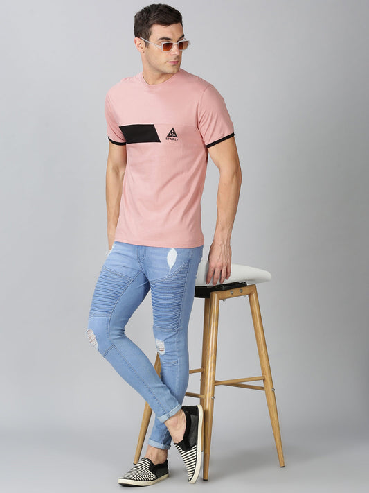 ColourBlocked T-Shirt: Peach