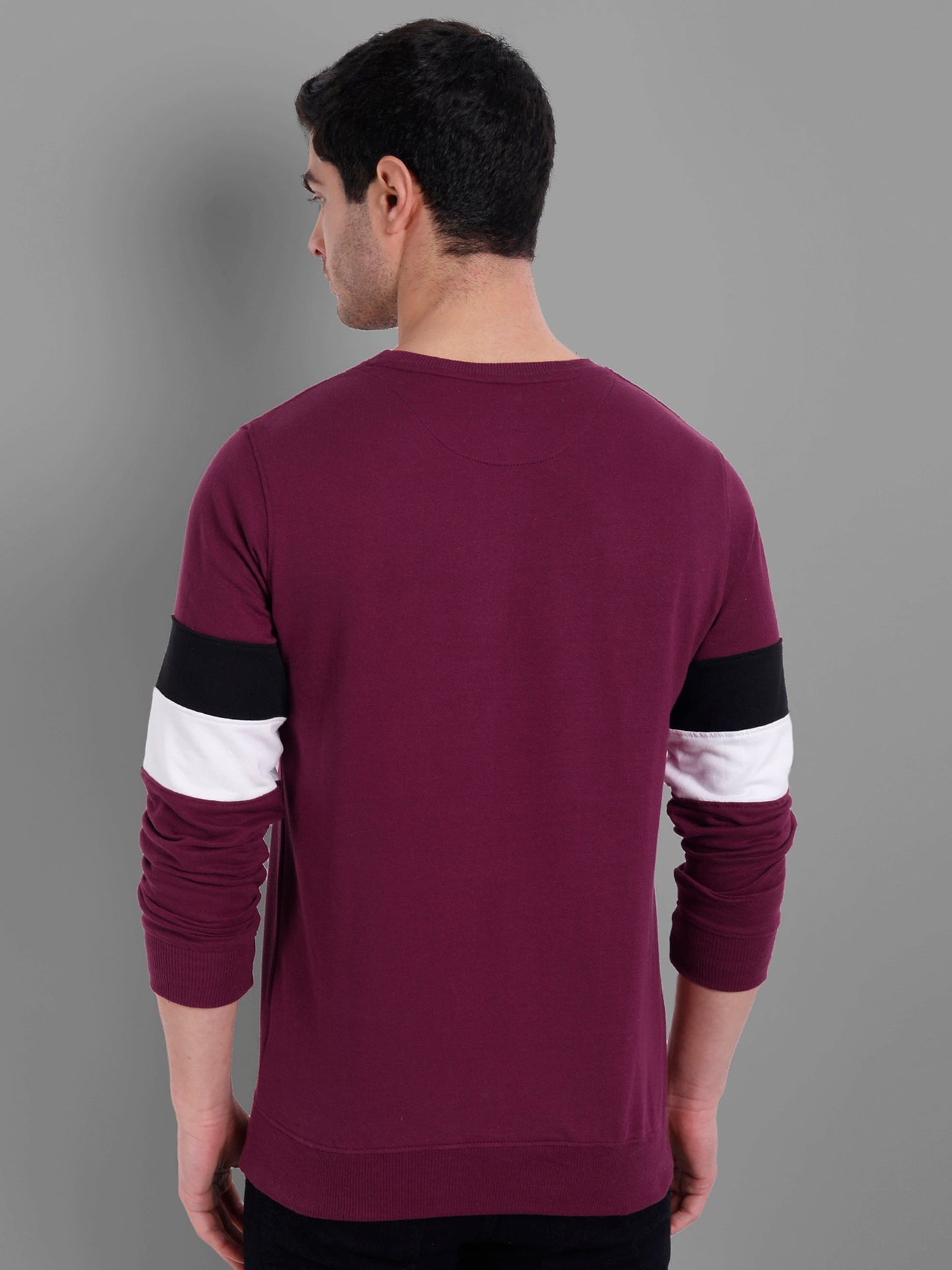 Men Maroon Embroidered Sweatshirt