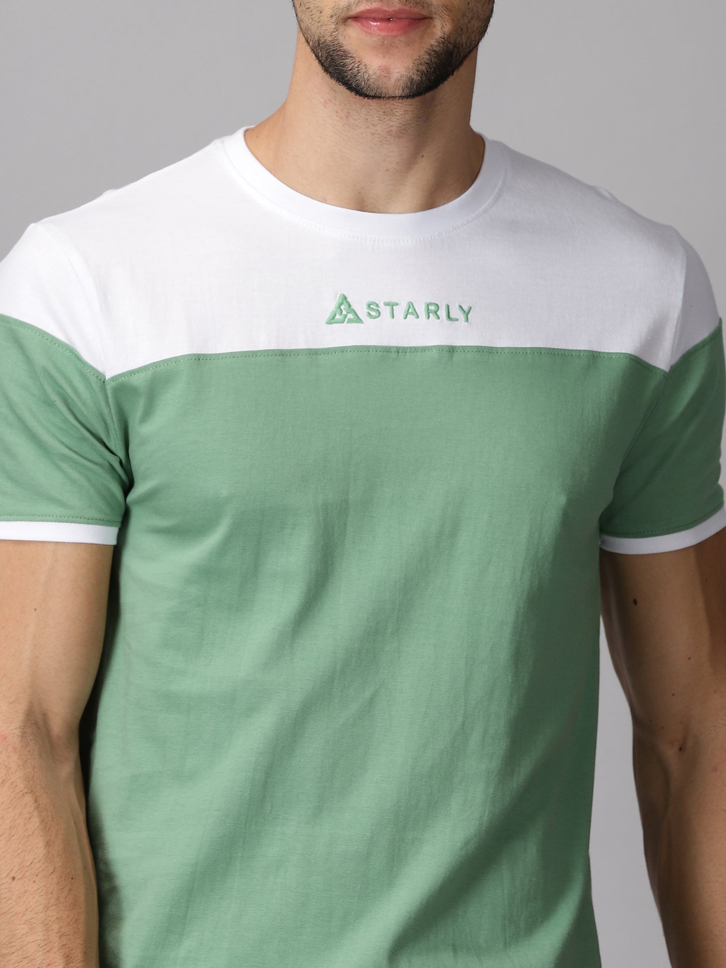 ColourBlocked T-Shirt: White-Green