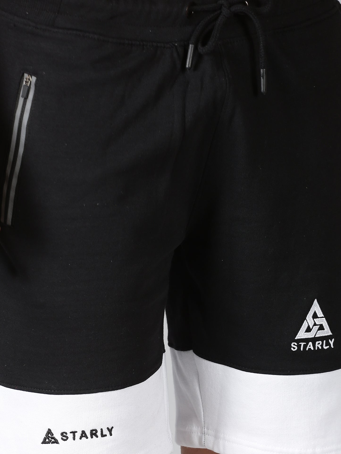 Block Pattern Shorts: Black