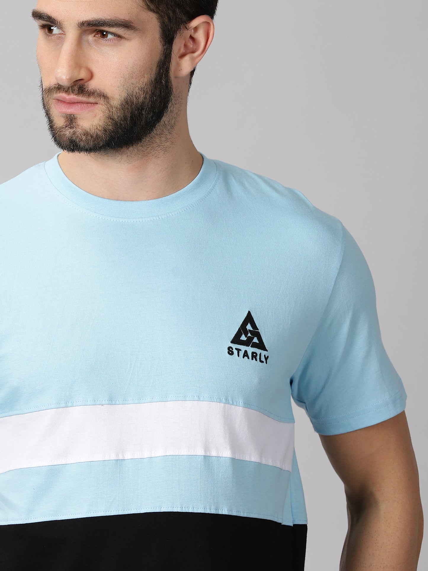 ColourBlocked T-Shirt: Sky-Blue