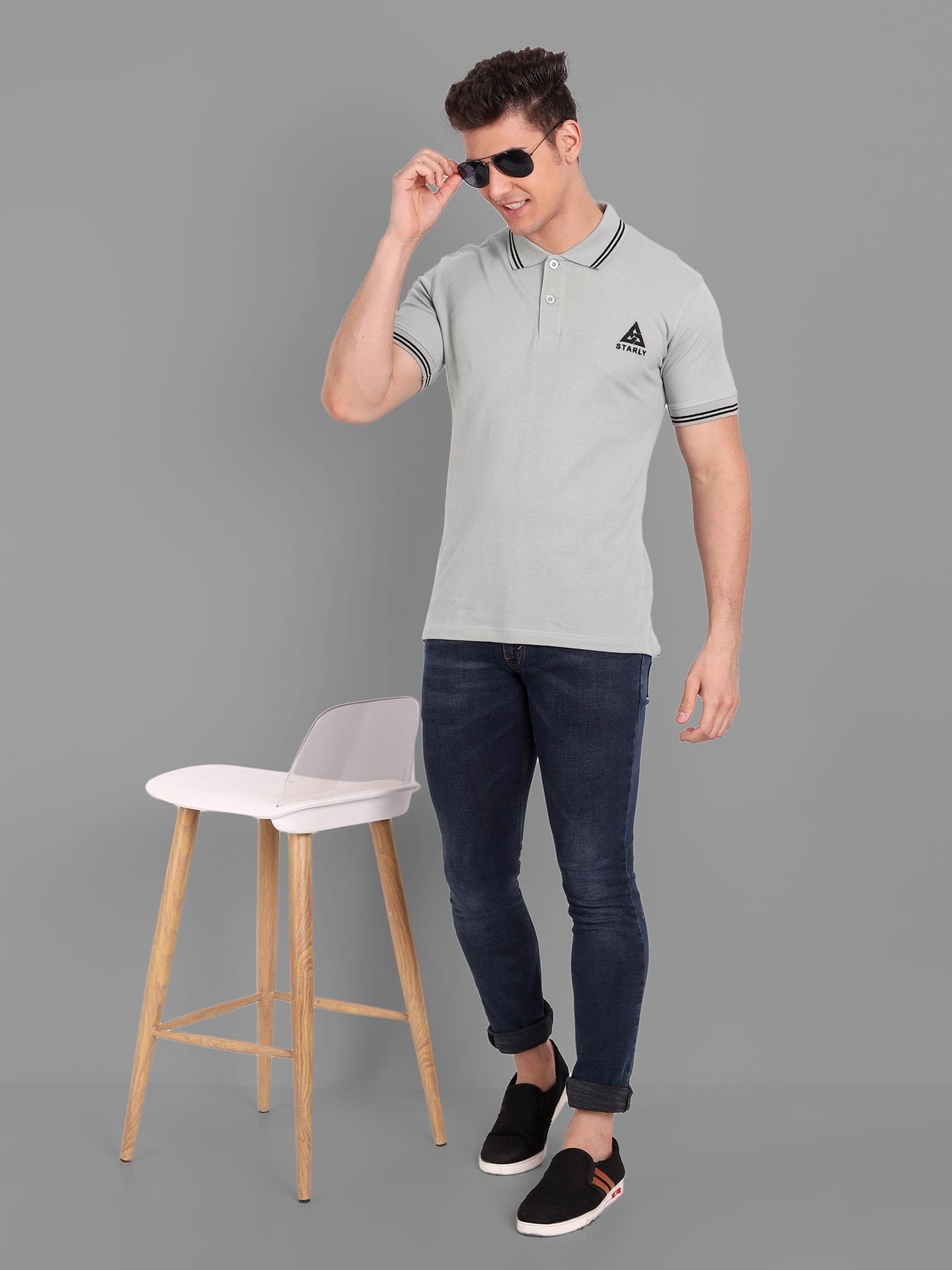 Solids Polo T-Shirt : Grey