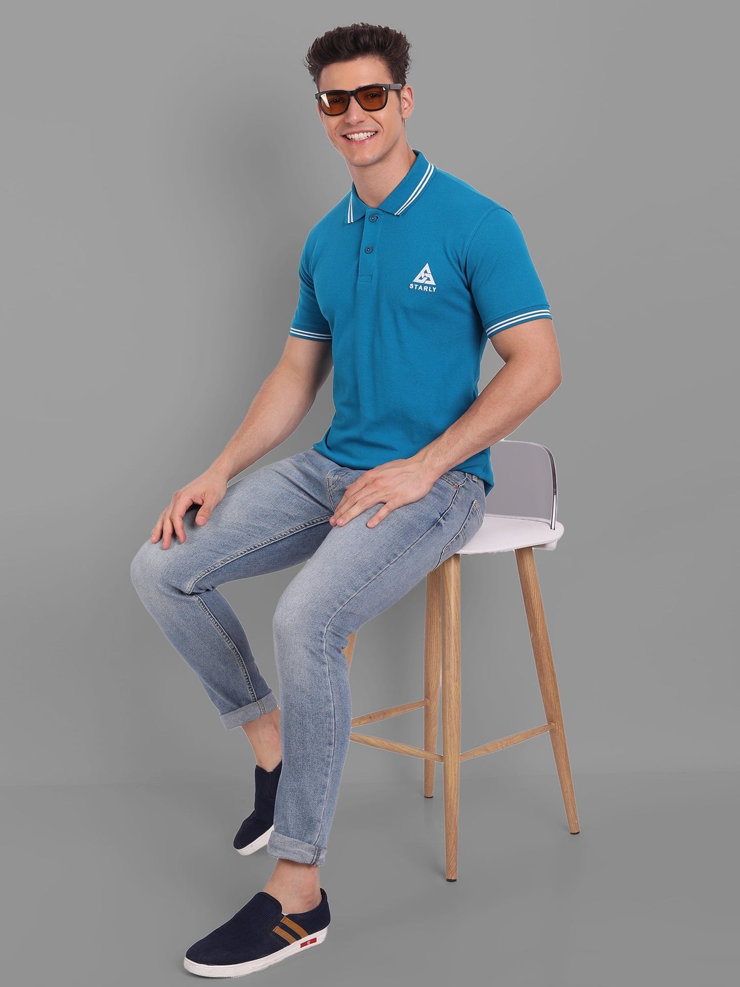 Solids Polo T-Shirt : Petrol Blue