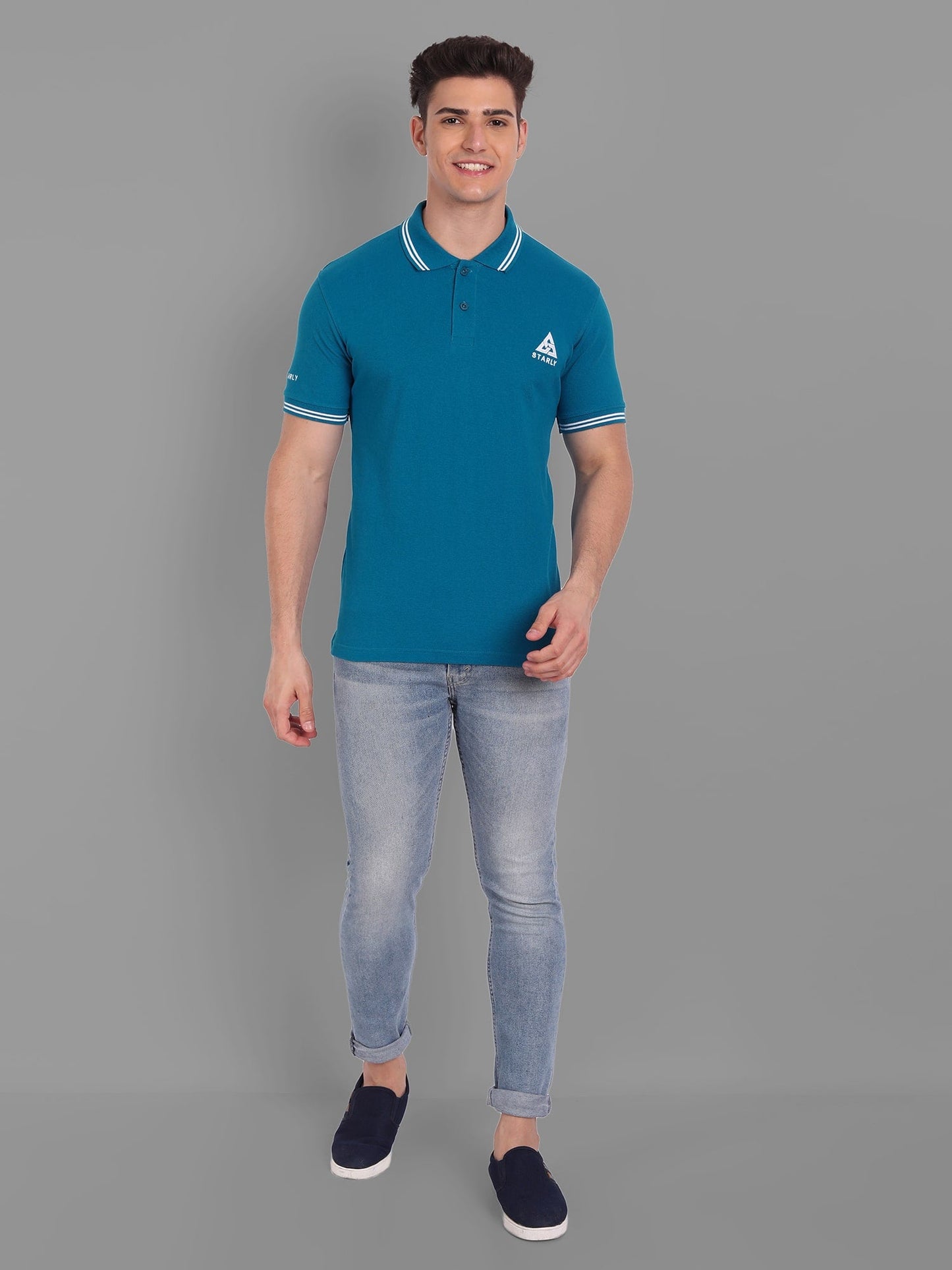 Solids Polo T-Shirt : Petrol Blue