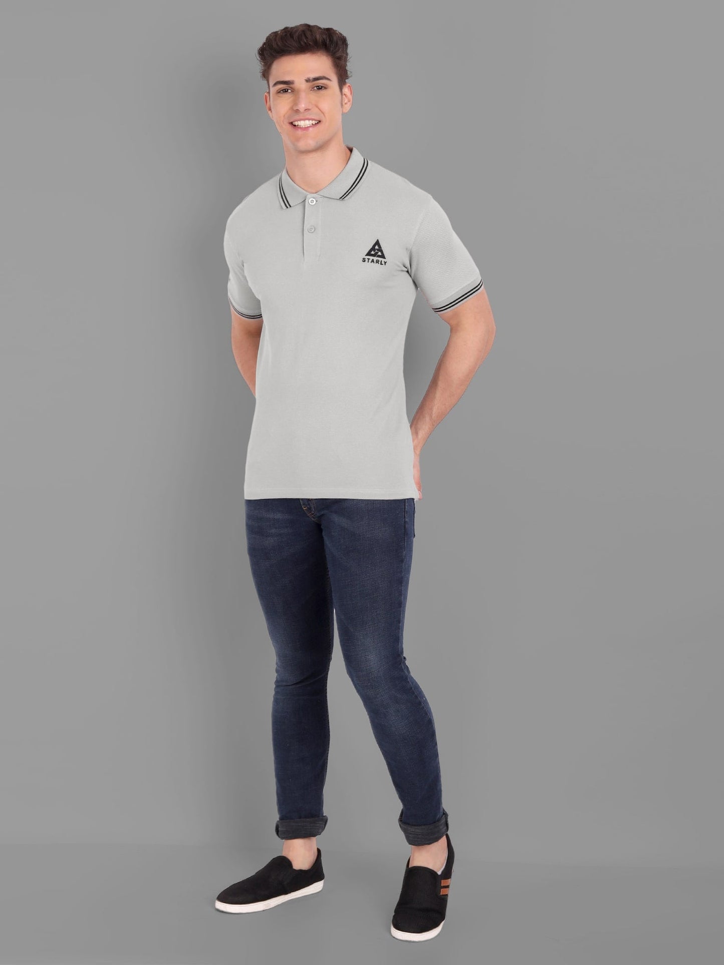 Solids Polo T-Shirt : Grey